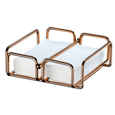 Porta Guardanapos Grande com Peso Aço Rose Gold - Ela Decora